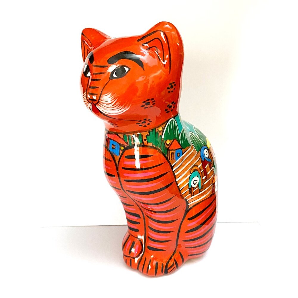 Mexican Hand Painted Folk Art Cat